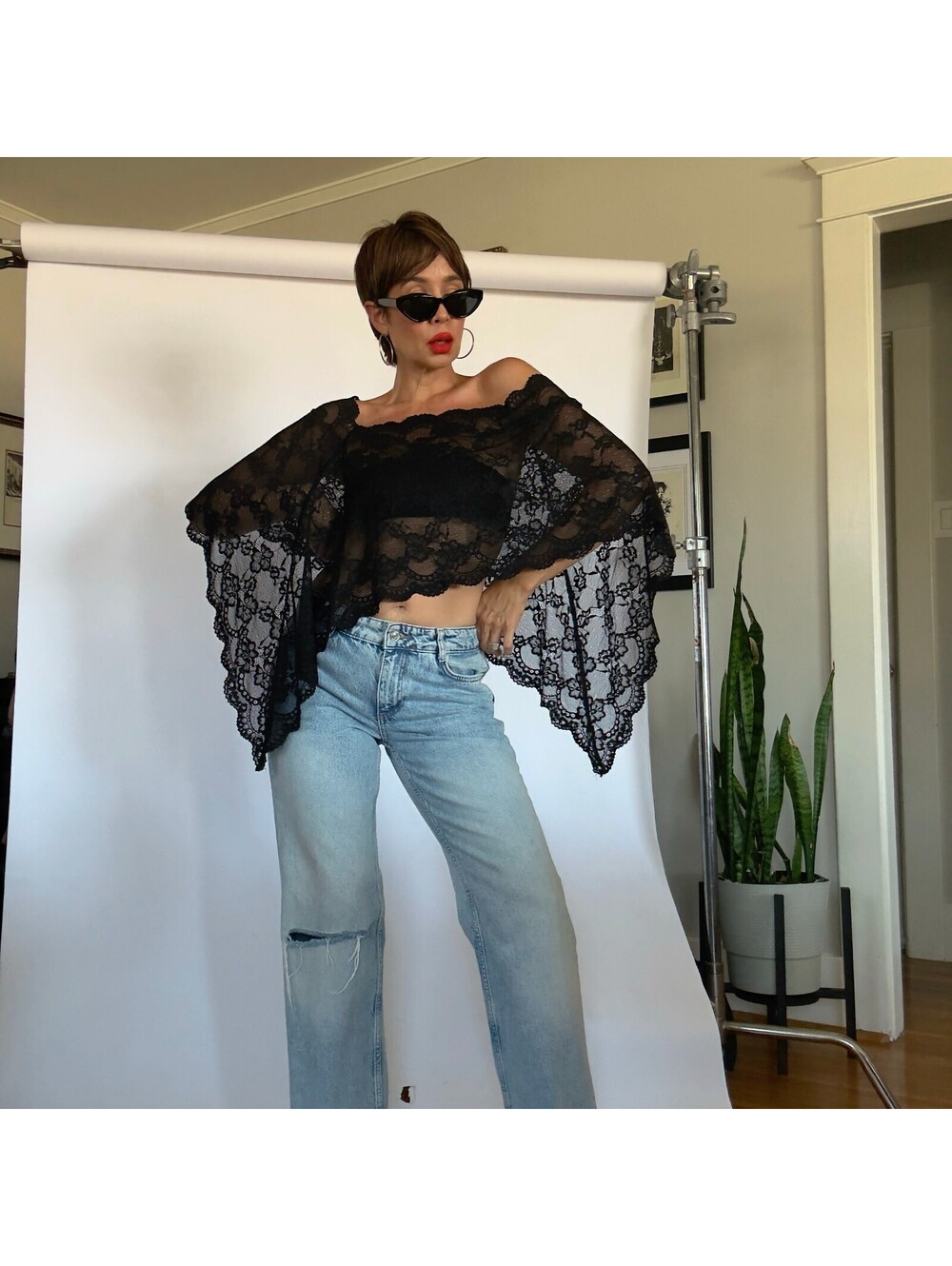 Lace Poncho Top
